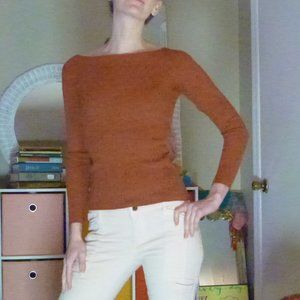 Orange Boat Neck Sweater